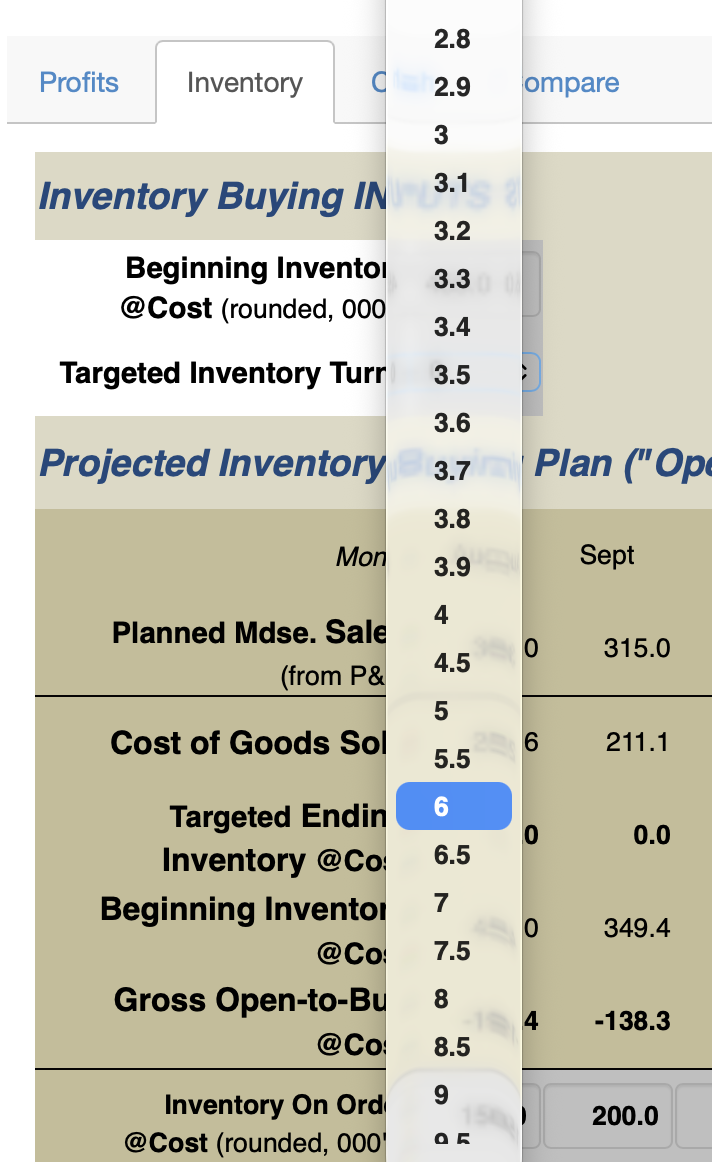 Inventory Planning Inputs